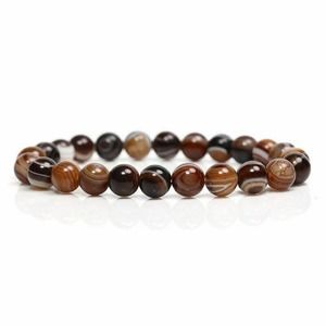 Botswana  Agate 8mm Beaded Stretch Bracelet